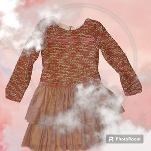 Isobella and Chloe Tweed and Tulle Dress, Size 6 (flaw)